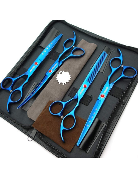 Set de Tijeras de Peluquería Profesional KINGSTAR 4 Piezas Set de Tijeras de Peluquería Profesional KINGSTAR 4 Piezas