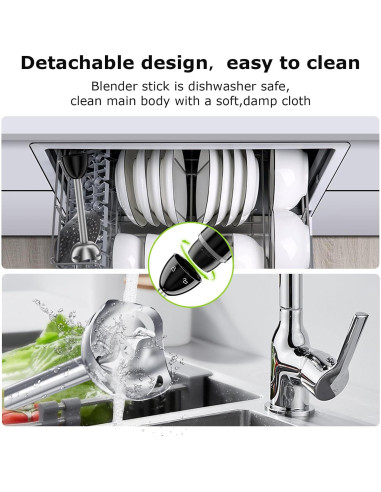 Batidora de Mano Bonsenkitchen HB3201 Eléctrica 2 Velocidades