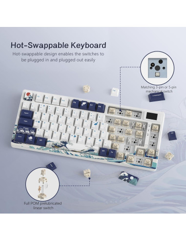 Teclado Mecánico Womier S-K80 75% RGB Personalizable