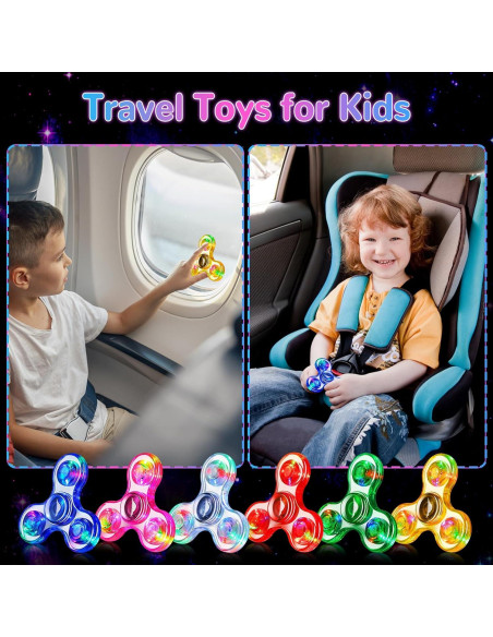 Spinners Antiestrés LED Gigilli 2 Pack para Niños 3+ Spinners Antiestrés LED Gigilli 2 Pack para Niños 3+