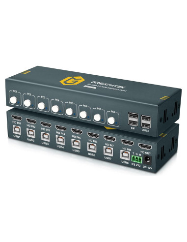 Interruptor KVM HDMI 8 Puertos GREATHTEK 4K@30Hz USB 2.0