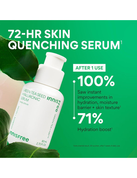 Suero Hialurónico Innisfree 80 ml con Té Verde y Niacinamida