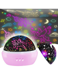 Luz Nocturna Proyector Unicornio HONGID 16 Colores LED 2