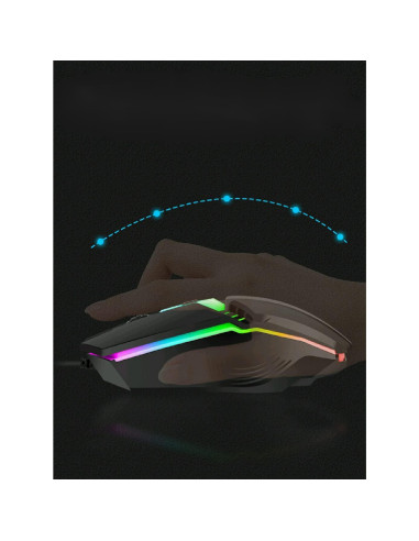 Ratón Gaming con Cable Guiheng RGB 800-1600 DPI Ergonómico
