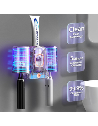 Soporte para Cepillos de Dientes Wekity con Dispensador Automático