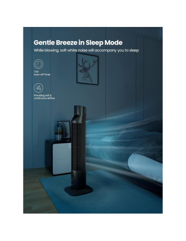 Ventilador de Torre Uthfy 78.1 cm Oscilante con Control Remoto
