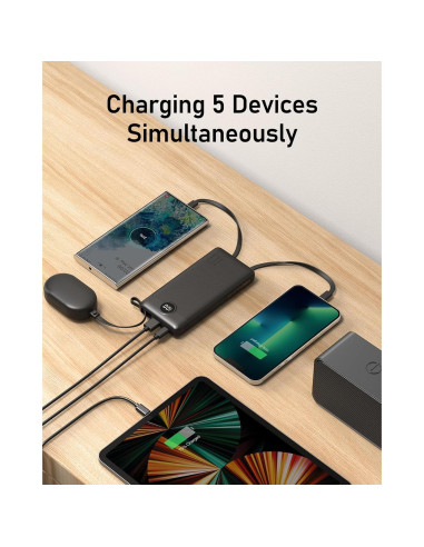 Cargador Portátil VEEKTOMX 10000mAh Carga Rápida USB-C Negro