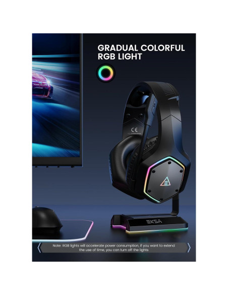 Auriculares Gaming Inalámbricos EKSA E1000WT 7.1 RGB Auriculares Gaming Inalámbricos EKSA E1000WT 7.1 RGB