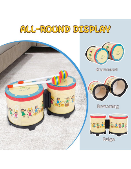Bongos para Niños Musfunny 5"-6" Juguete Musical Colorido Bongos para Niños Musfunny 5"-6" Juguete Musical Colorido