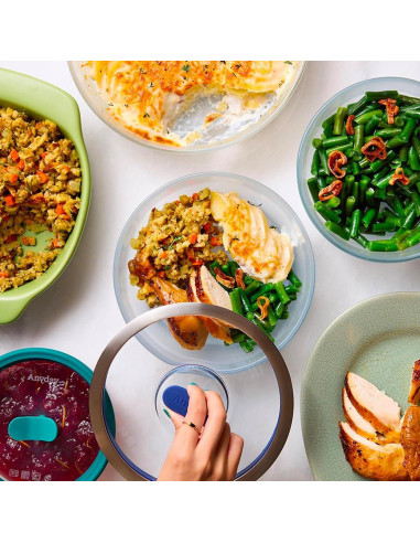 Juego de Almacenamiento de Alimentos Anyday 4 Piezas Vidrio