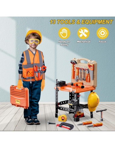 Juego de Banco de Herramientas MAGIC4U 95PCS para Niños