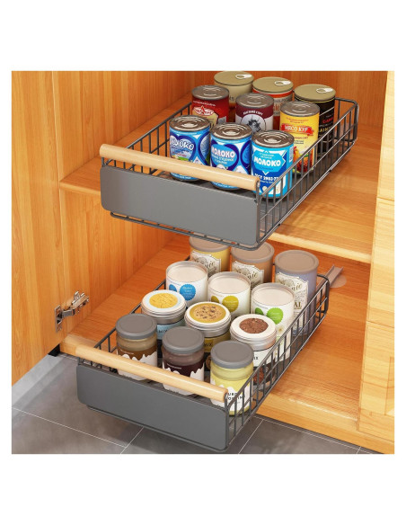 Organizador Extraíble COVAODQ 2 Pack Estantes Cocina 38.4x23.4cm Organizador Extraíble COVAODQ 2 Pack Estantes Cocina 38.4x23.4cm