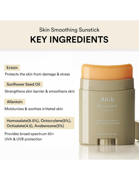 Abib Airy Sunstick SPF50+ 23g Protector Solar Coreano Abib Airy Sunstick SPF50+ 23g Protector Solar Coreano