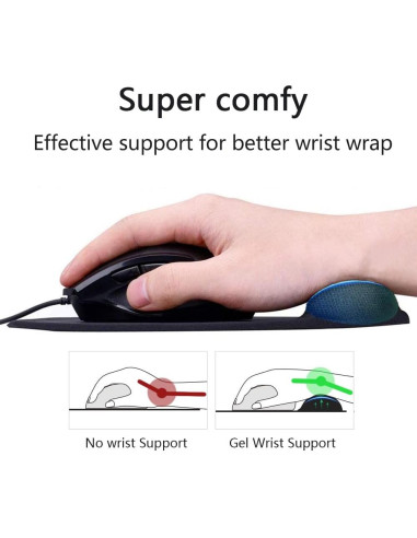 Alfombrilla de Ratón Ergonómica JYWYBF con Soporte de Gel Negro