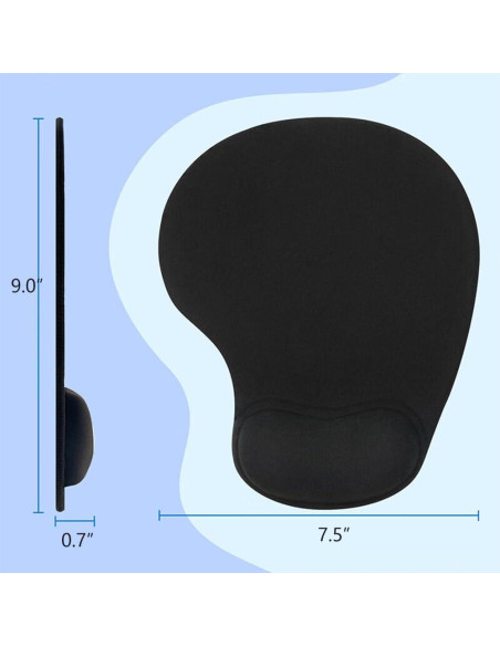 Alfombrilla de Ratón Ergonómica JYWYBF con Soporte de Gel Negro Alfombrilla de Ratón Ergonómica JYWYBF con Soporte de Gel Negro