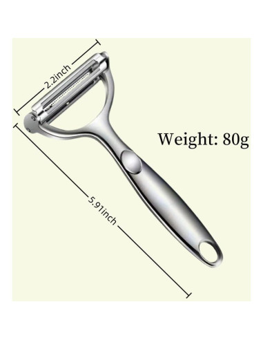 Pelador de Verduras Huakai 2-en-1 Acero Inoxidable Ergonómico