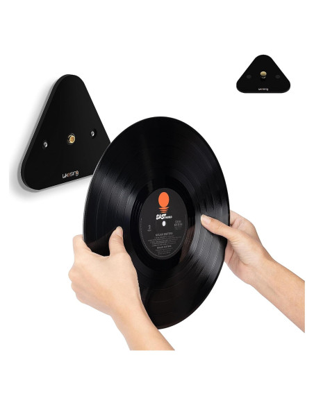 Soporte para Discos de Vinilo Likesing Acrílico Negro Montaje en Pared Soporte para Discos de Vinilo Likesing Acrílico Negro Montaje en Pared