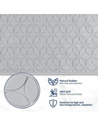 Alfombra Antideslizante OLUFIA 71x40 cm Goma Gris