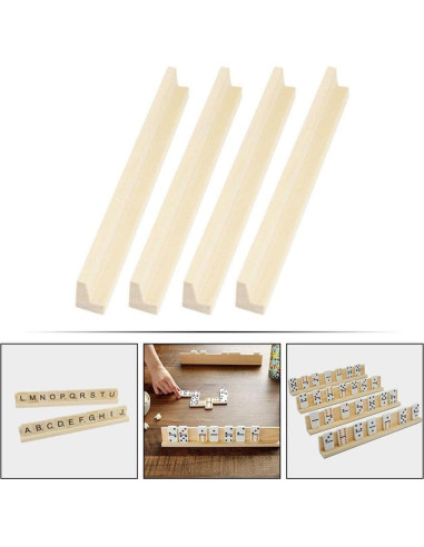 Soportes de Dominó de Madera UPKOCH 4pcs 18.99 cm Organizador