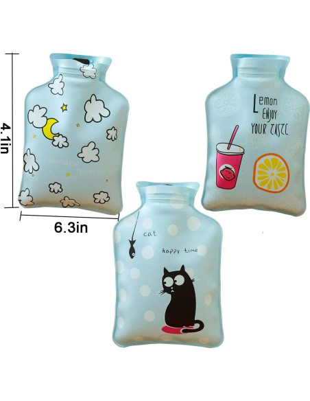 3 Piezas Bolsa de Agua Caliente Goeielewe 100ml Azul 3 Piezas Bolsa de Agua Caliente Goeielewe 100ml Azul