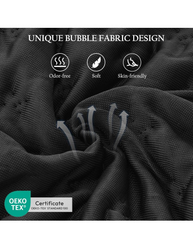 Cojín Curvado de Espuma Viscoelástica Luxe Linen Negro 45x66cm