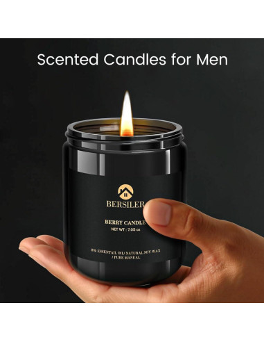 Vela Aromática Masculina Bersiler de Soja 200g - Fragancia Sándalo