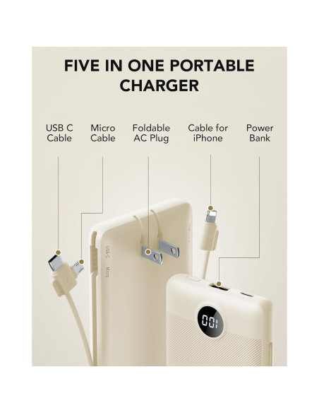 Cargador Portátil 10000mAh Dong guan USB-C con Enchufe AC Cargador Portátil 10000mAh Dong guan USB-C con Enchufe AC