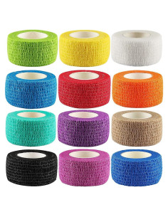 Venda Cohesiva Autoadherente 12 Pack 2.54 cm x 4.57 m Colores