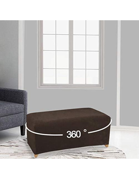 Funda de Ottoman LUSHVIDA - Taburete Rectangular Café Funda de Ottoman LUSHVIDA - Taburete Rectangular Café