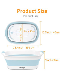 Bañera Plegable para Mascotas BREENHILL 23L Azul 2