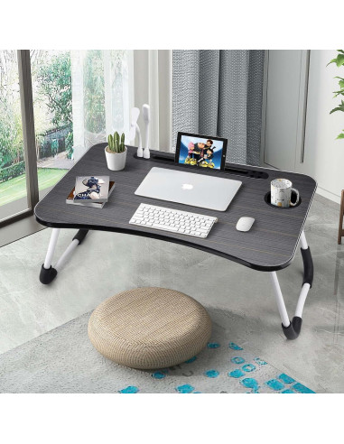 Mesa de Laptop Plegable Slendor Negra con USB y Ventilador