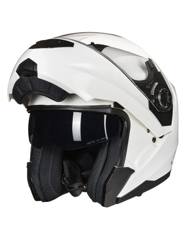 Casco Modular ILM DP998 para Moto Adulto Blanco con Ventilación