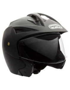 Casco Abierto MMG CRUX Mediano Negro Mate Aprobado DOT
