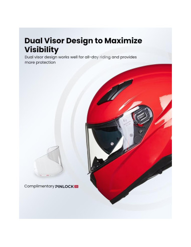 Casco de Moto ILM-129 Full Face con Pinlock Antivaho