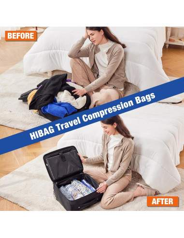 6 Bolsas de Compresión HIBAG para Viaje y Almacenamiento