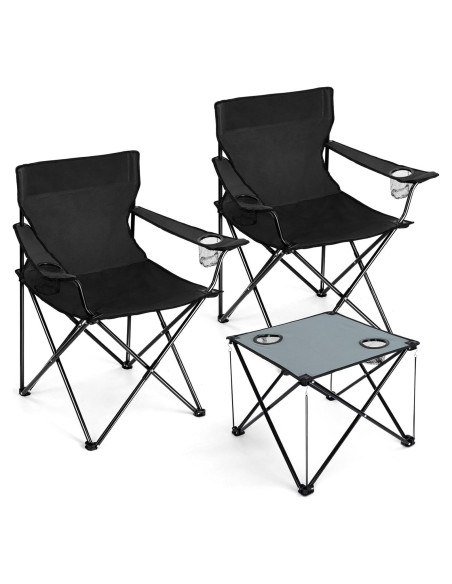 Conjunto de Sillas y Mesa Joyfair para Camping - 2 Sillas + 1 Mesa Plegable Conjunto de Sillas y Mesa Joyfair para Camping - 2 Sillas + 1 Mesa Plegable