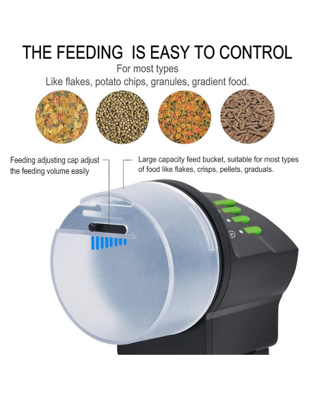 Dispensador Automático de Comida para Peces DXOPHIEX 100ml/200ml Dispensador Automático de Comida para Peces DXOPHIEX 100ml/200ml