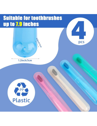 Estuches para Cepillos de Dientes Hooqict - 4 Colores, Portátil