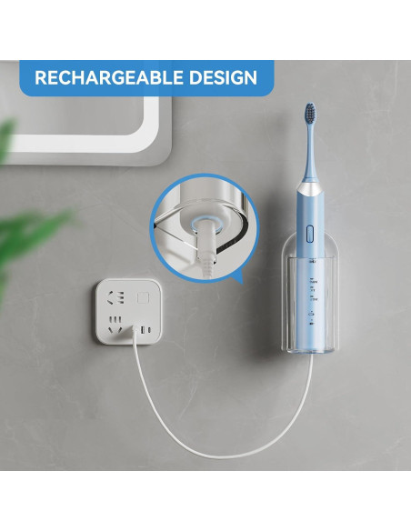 Soporte de Cepillos de Dientes Eléctricos MOPMS 2 Piezas Transparente Soporte de Cepillos de Dientes Eléctricos MOPMS 2 Piezas Transparente