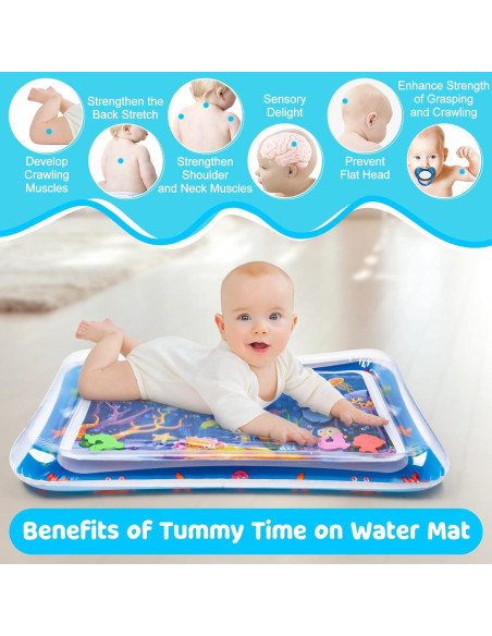 Alfombra de Agua Inflable para Bebés 66x50cm PVC Azul Alfombra de Agua Inflable para Bebés 66x50cm PVC Azul