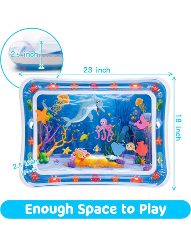 Alfombra de Agua Inflable para Bebés 66x50cm PVC Azul