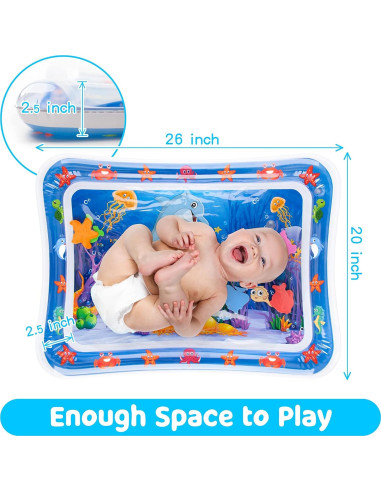Alfombra de Agua Inflable para Bebés 66x50cm PVC Azul