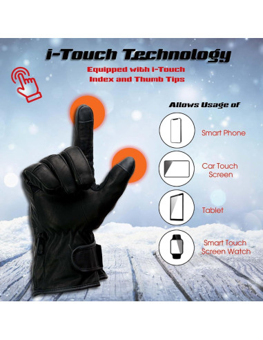 Guantes Calentados Milwaukee Leather MG7513SET para Hombre - X-Pequeño