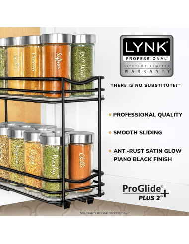 Organizador de Especias Extraíble LYNK PROFESSIONAL 10.8 cm Negro