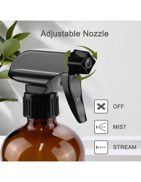 Botella de Spray de Vidrio Ámbar 500ml con Boquilla Ajustable Botella de Spray de Vidrio Ámbar 500ml con Boquilla Ajustable