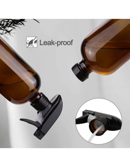 Botella de Spray de Vidrio Ámbar 500ml con Boquilla Ajustable Botella de Spray de Vidrio Ámbar 500ml con Boquilla Ajustable