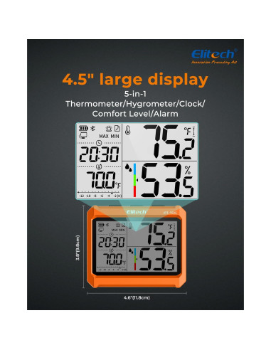 Higrómetro Termómetro Digital Bluetooth Elitech IPT-100S 4.5"