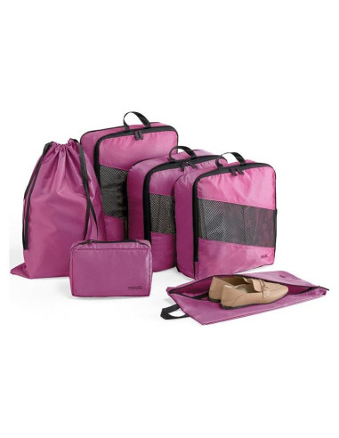 Cubos de Compresión MSBAG para Viaje 6 Piezas Burdeos