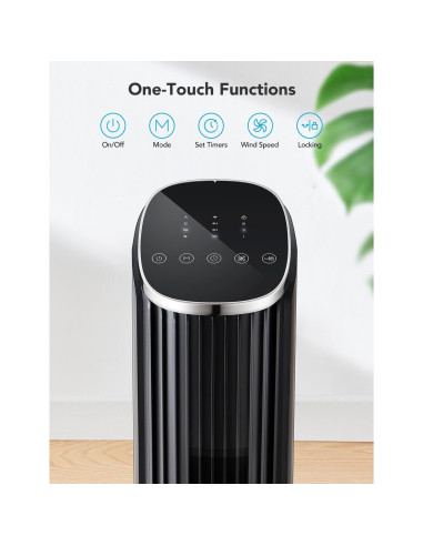 Ventilador de Torre GoveeLife Negro H7106 Inteligente 8 Velocidades