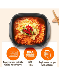 Cocinero de Ramen DAPENDA - Negro, Microondas, Apto Lavavajillas 2